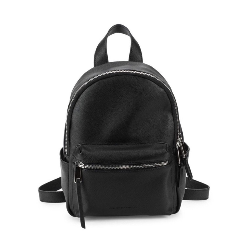 French Connection FCUK mini black leather backpack